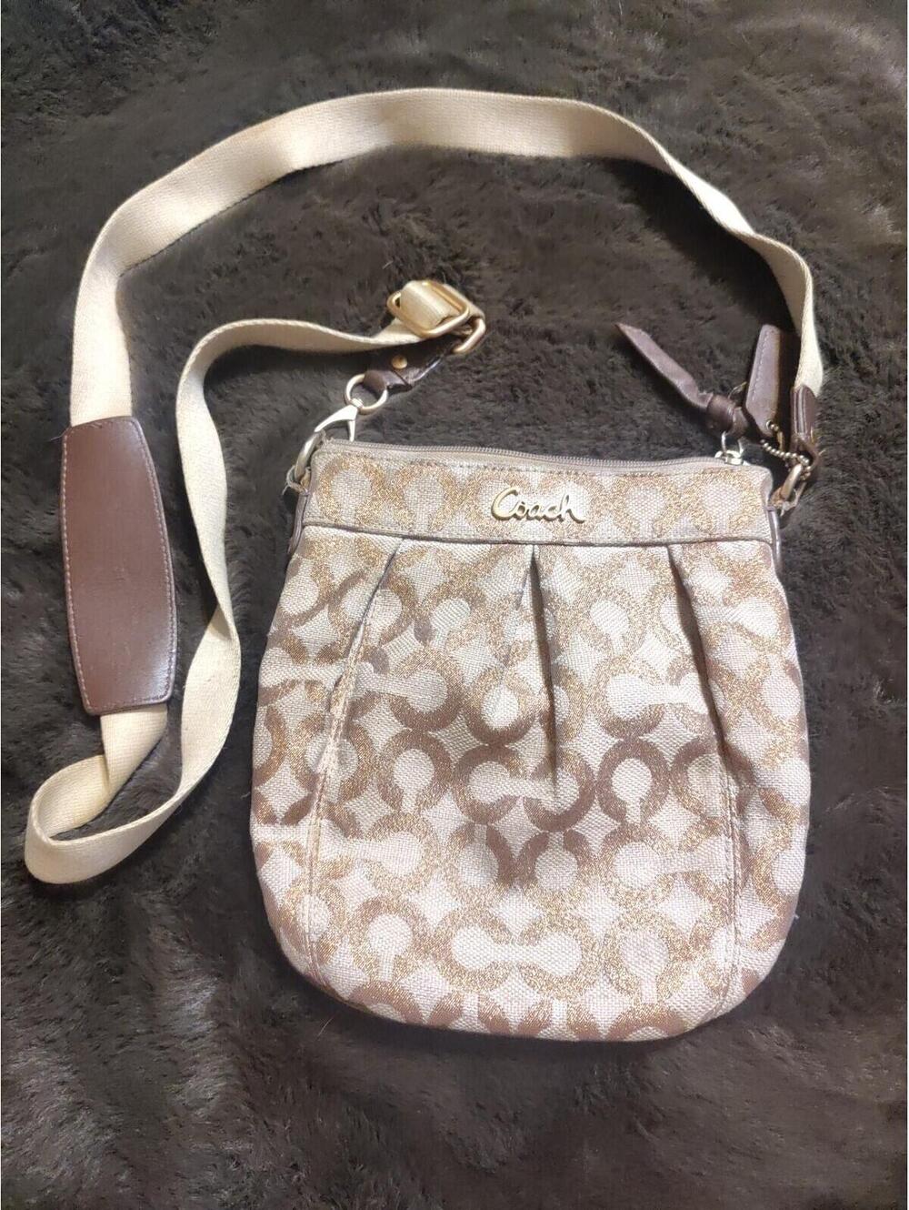 Coach Cloth sparkly gold Crossbody